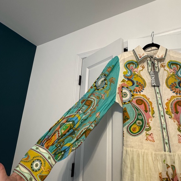 NWT Anthropologie ALÉMAIS Pinball Midi Shirt Dress - Picture 4 of 10